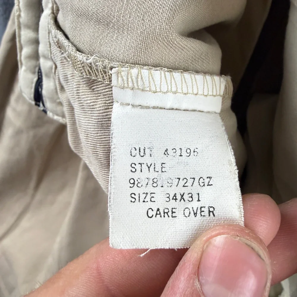 Vintage USA Polo Ralph Lauren Pants Mens 34x31 (Fits 33x30) Beige Double Pleated